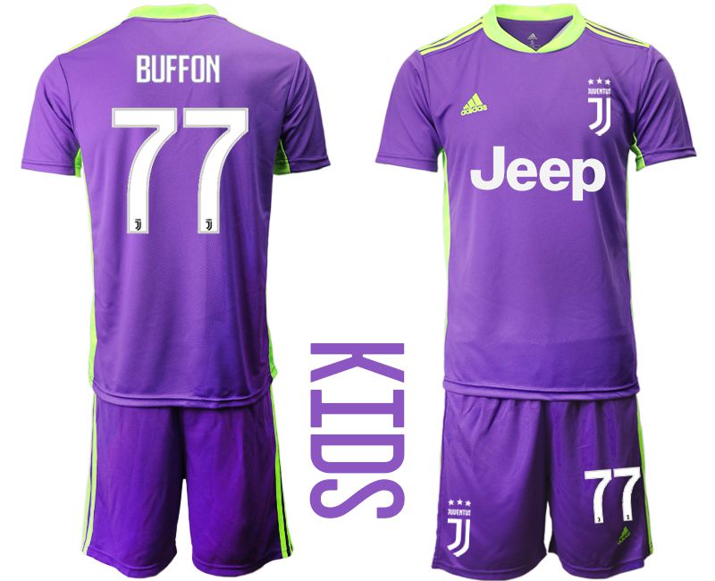 Youth 2020-2021 club Juventus Russia purple goalkeeper #77 Soccer Jerseys